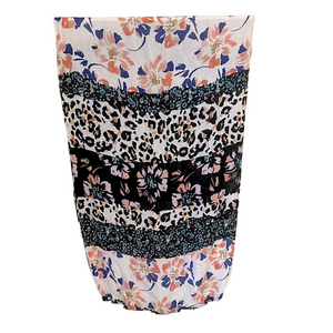 Floral and Leopard animal Print oversized colorful scarf